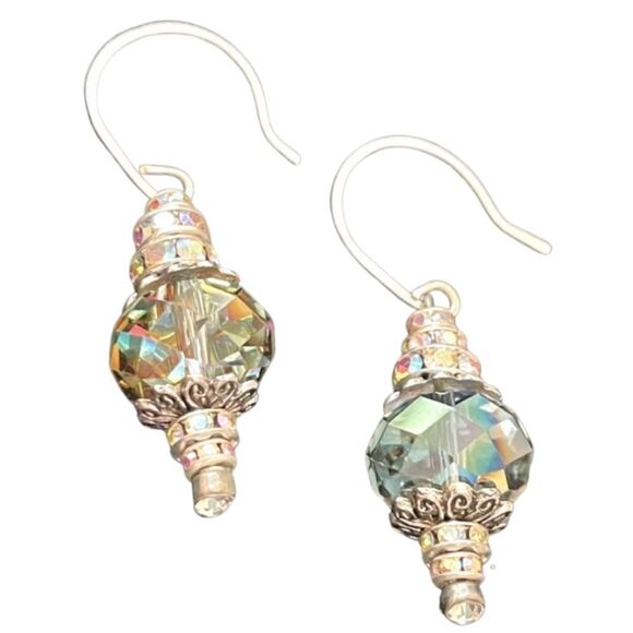 HANDCRAFTED Swarovski Crystal Earrings - Picture 1 of 8
